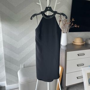 Robert Rodriguez little black dress with leather halter neck